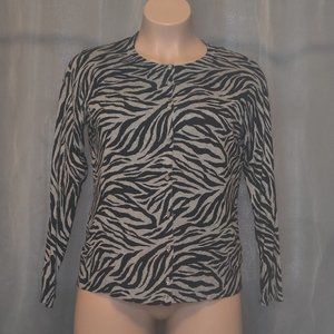 Calvin Klein - Gray Tiger Striped Blouse